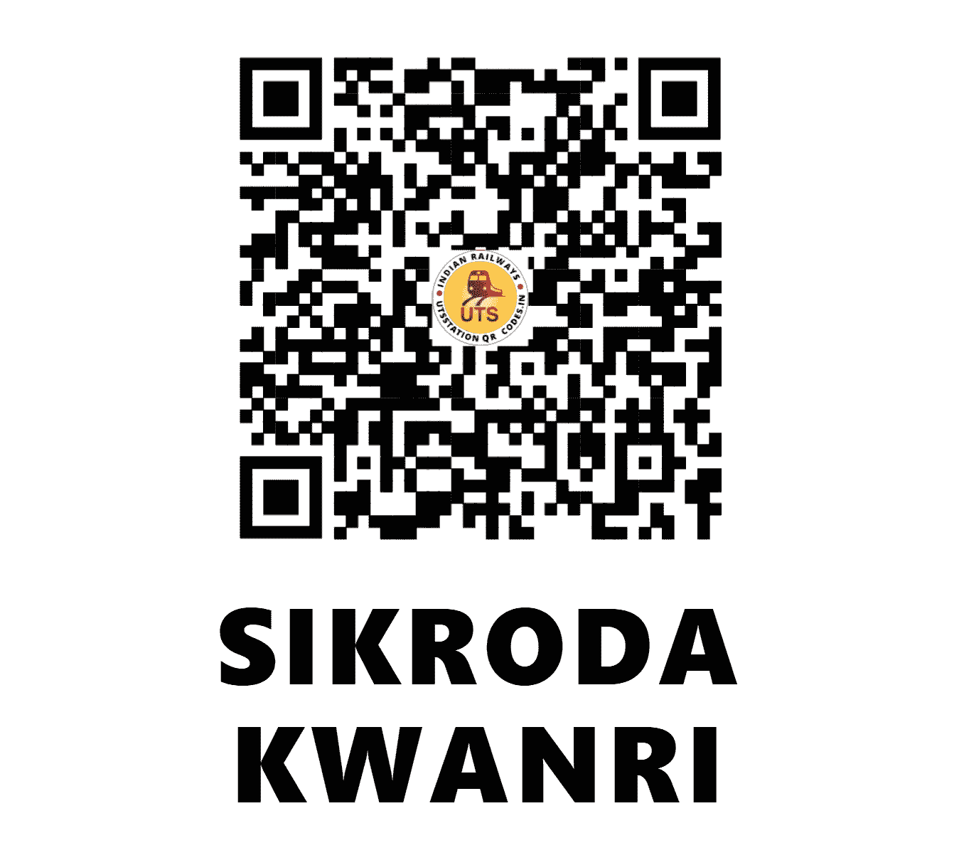 UTS QR Code for SIKRODA KWANRI - SIKD - NC (MADHYA PRADESH)